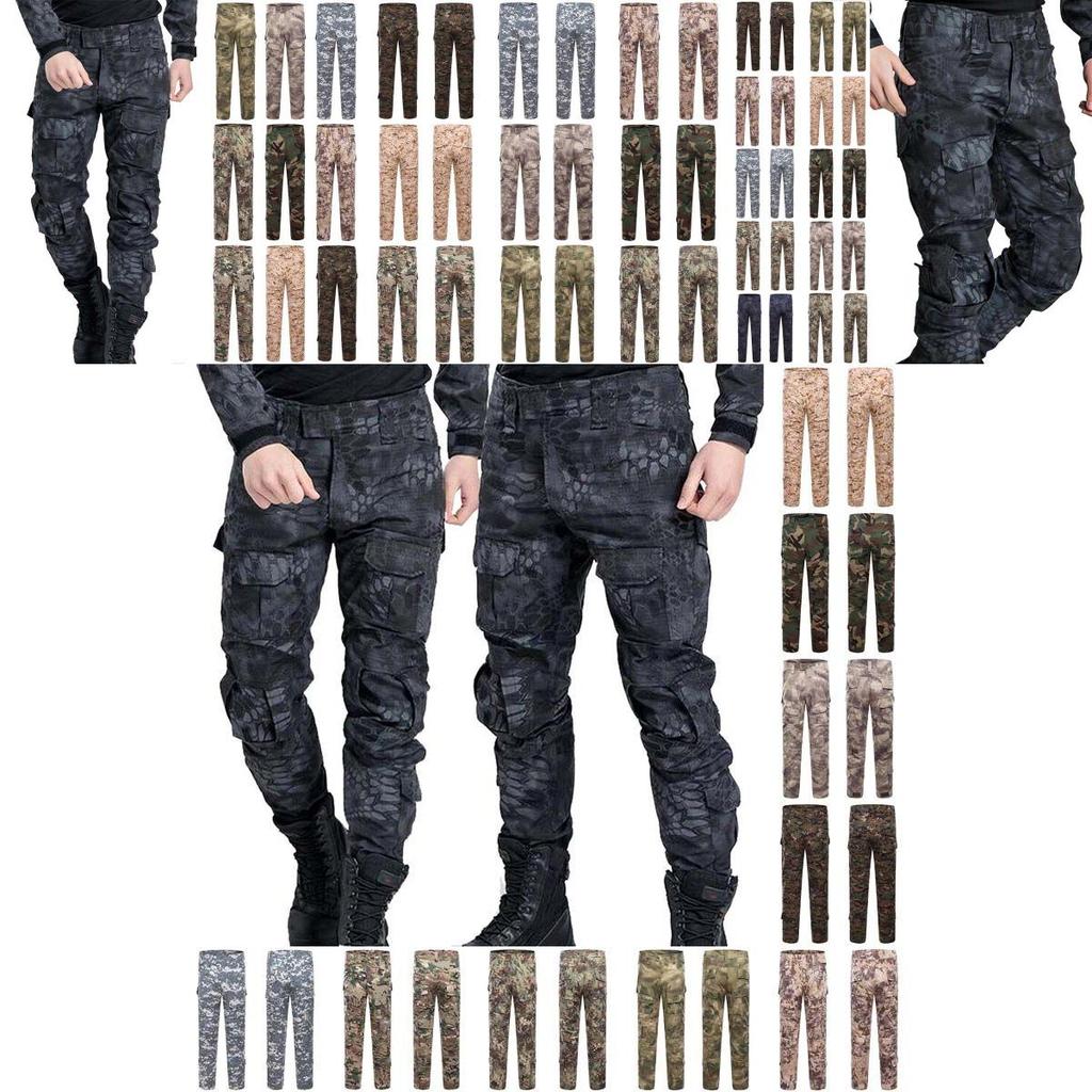 Men's Military Army Combat Tactical Airsoft Pants With Multi-pockets And Ergonomic Knee Design