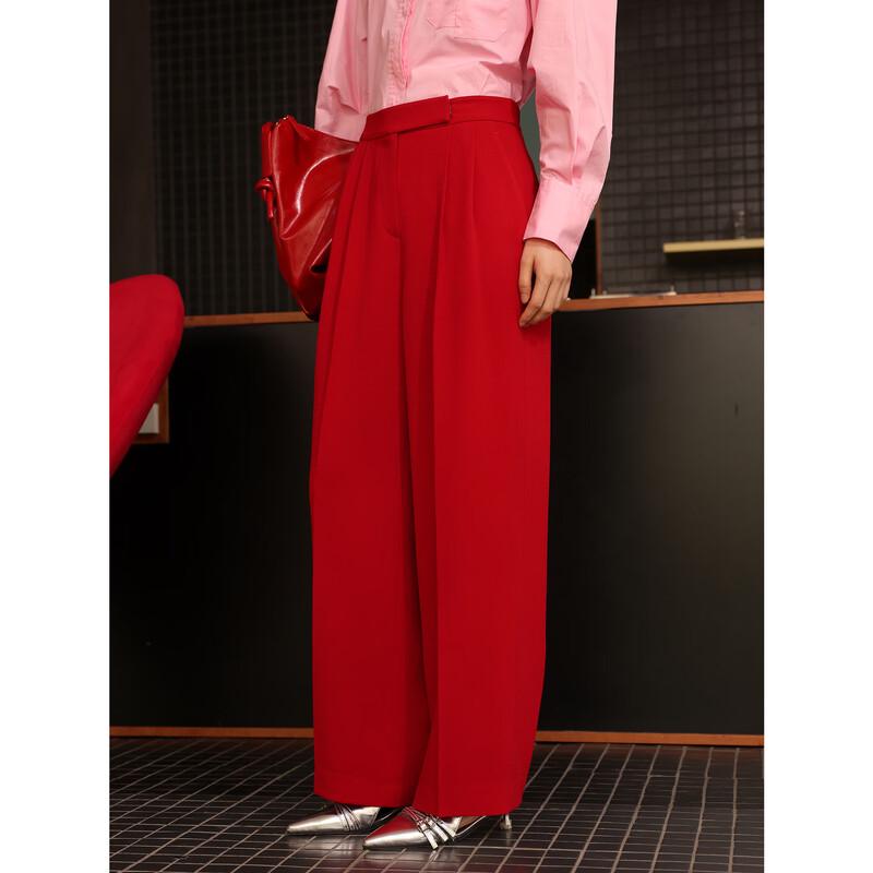 JUZUI Women's 2024 Autumn Straight-Leg Wide-Leg Commuter Pants