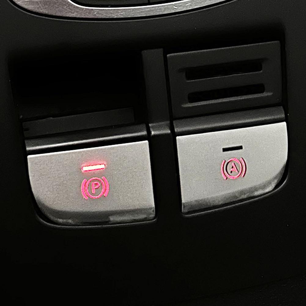 2Pcs Car Electronic Handbrake Hand Brake Button Sticker Cover Trim Accessories