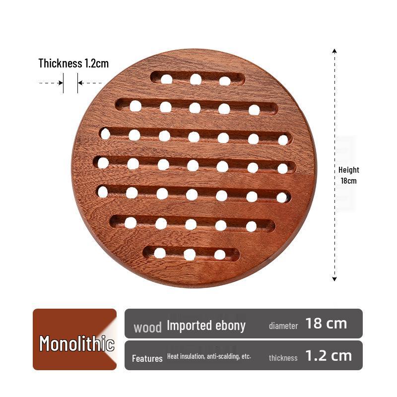 Wutong Wood Non-Slip Heat Insulation Pad for Dining Table - Bowl, Plate, Cup, Casserole, Pot Mat.