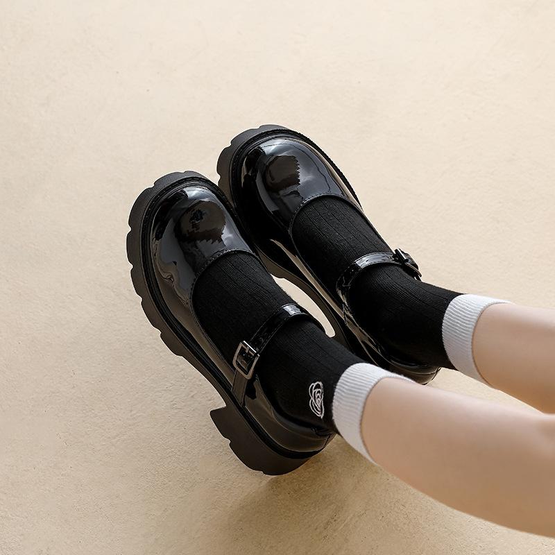 New Mary Jane Women Shoes Simple Lolita Shoes Thick Sole High Heel Luolita Japanese Retro British Women's Cosplay Single Shoes