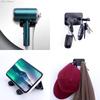 2pecs Bathroom Hair Dryer Holder Blower Home Organizer Adhesive Wall Mounted Nail Free No Trace Stickers Hair Care Dryer Storage Rack