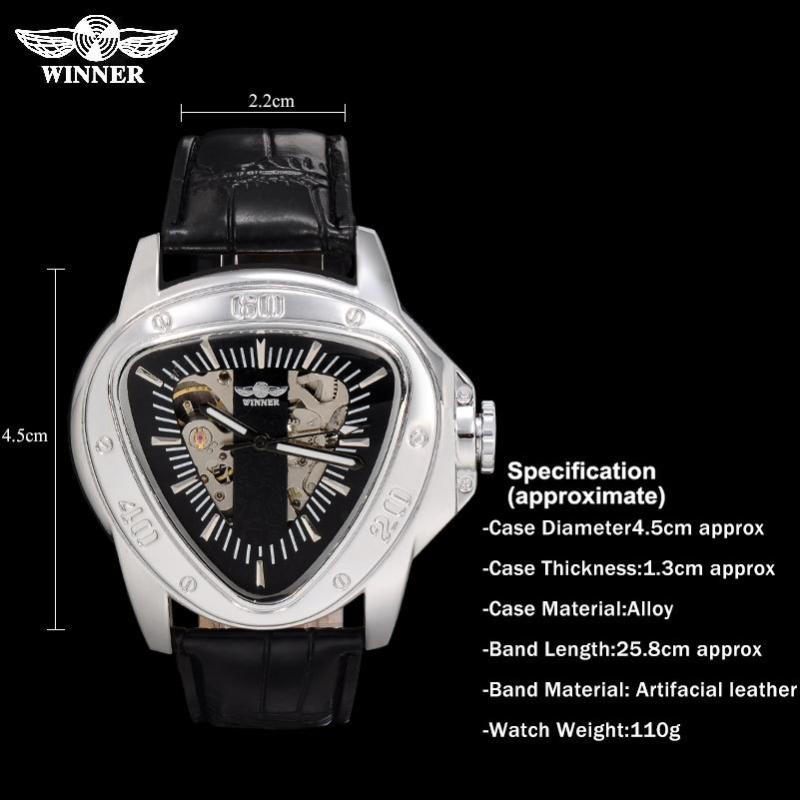 WINNER Montre mécanique automatique en forme de cœur pour homme