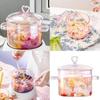 Aesthetic Glass Soup Pot Cookware Resistant Binaural Saucepan Pasta Stovetop Stew Cooking Pot Stockpot Kitchen Accessories Tool