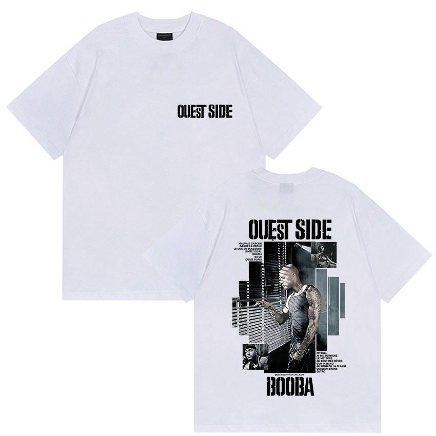 Rapper BOOBA OUEST SIDE Tour 2025 Graphic T Shirt Mens Hip Hop Retro Style Short Sleeve Tshirts 100 Cotton Tshirt Streetwear