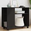 VidaXL Side Table with Wheels Black 70x35x60 Cm Engineered Wood 853147