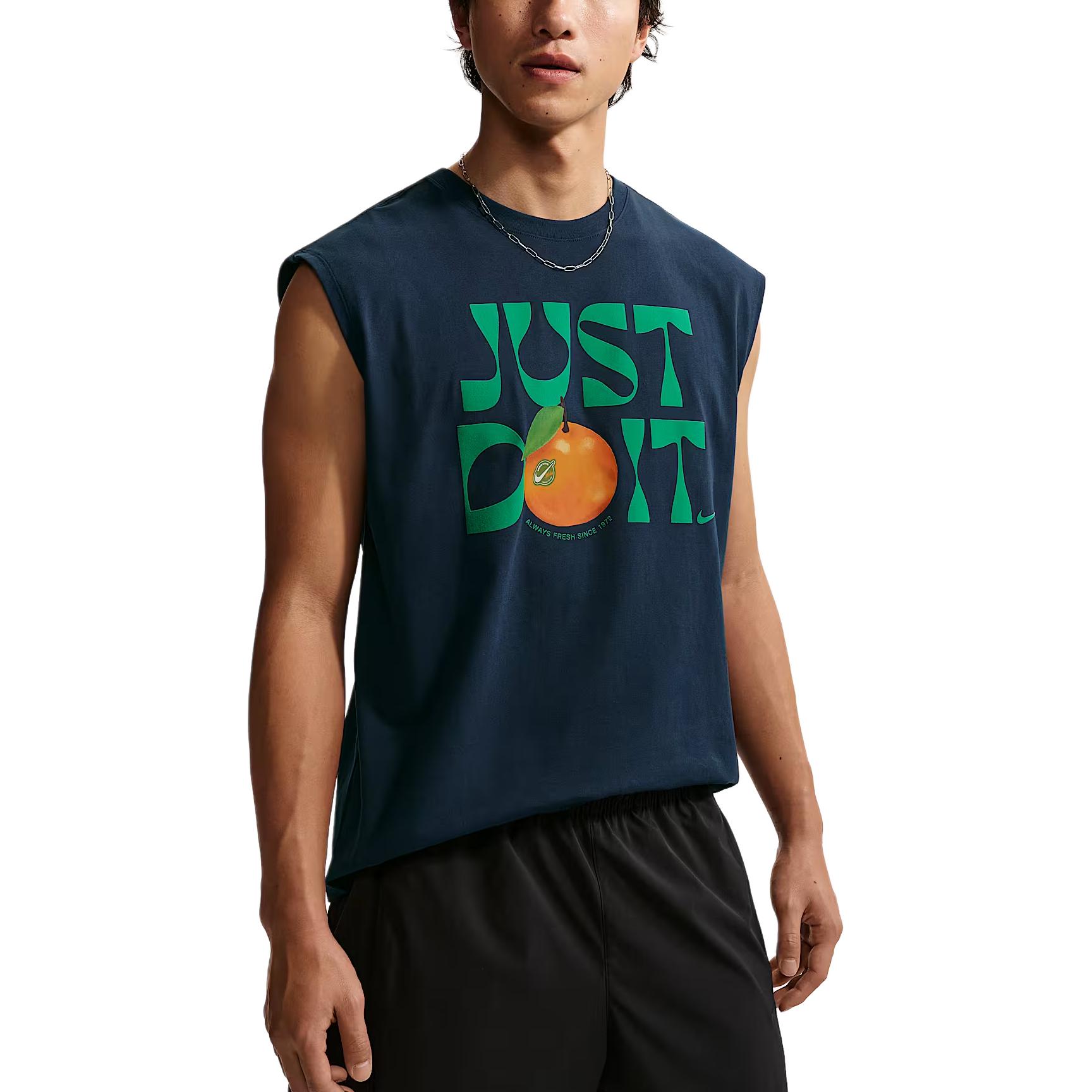 Nike Sportswear T Shirts Men s Obsidian Color Crew Neck Moderate IR4969-451 L