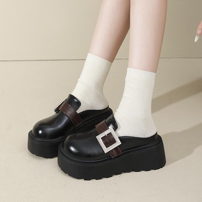 Fashion Women High Platform Slippers Wedges Bling Shoes Woman Outside Leather Casual Chunky Sneakers Summer Breathable Mesh Slippers