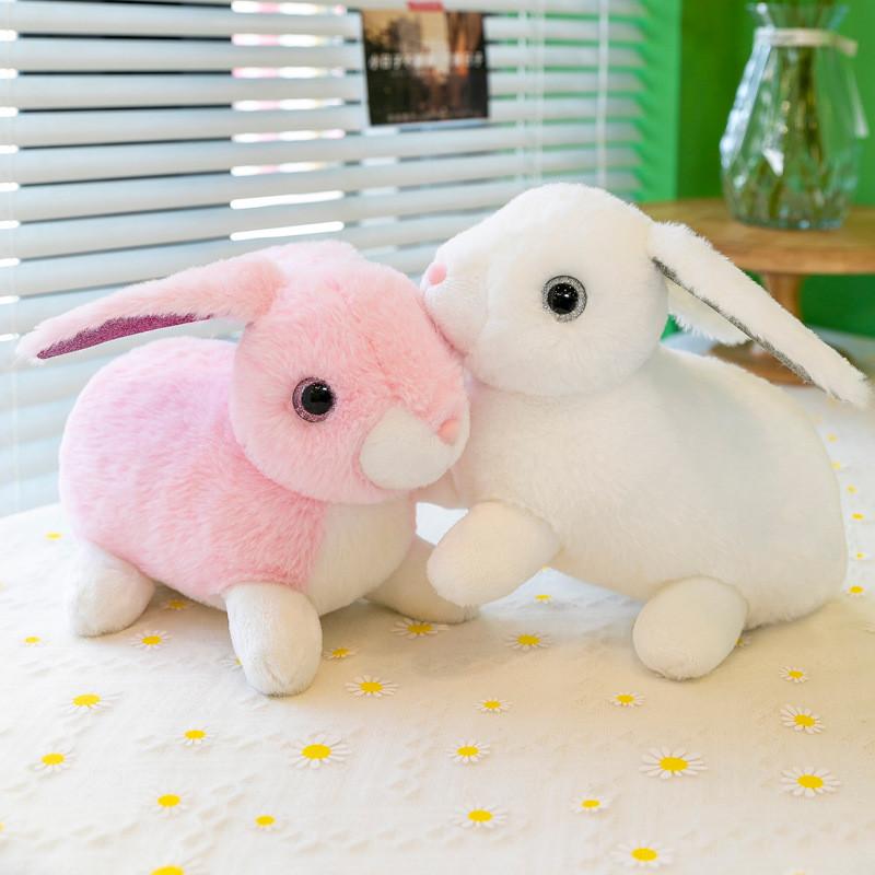 Charming White Bunny Plush Toy Perfect Stuffed Rabbit Doll Gift Children For