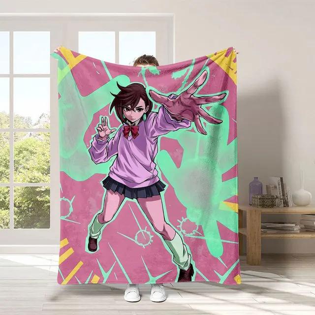 Kawaii Ayase Momo Flannel Dandadan Blanket for Home and Decoration Travel Sofa Warm and Soft for Winter Cartoon Anime
