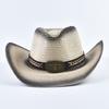 Panama Jazz Strohhut für Damen Herren Sommer Western Stil Strand Cowboyhut Faltbar Winddicht Seil UV Sonnenschutzhut