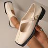 Women Sneakers 2026 Retro Square Toe Flat Women Shallow Loafers Comfy Slip On Shoes Ladies Office Dress Mary Janes Shoes Femme