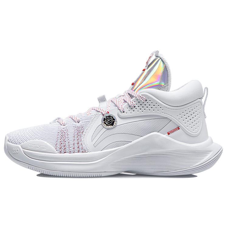New LINING SILENCER Basketball Shoes Men's Mid top Standard White ABPQ049-3