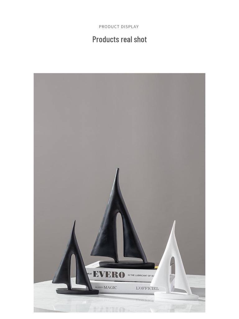 Modern Luxury Sailboat Ornament for Living Room, Foyer, or Office Decoration