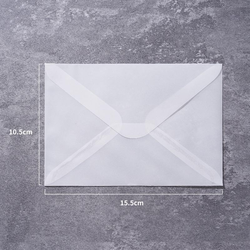 Elegant European Style Frosted Semi-Transparent Tracing Paper Envelopes for Artistic Postcards and Business Invitations