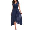 JPNTKY Fashion Summer Spring Solid Color Print Short Sleeve V-Neck Casual Dresses