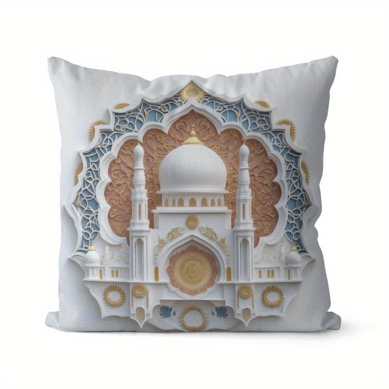 Islamic Mosque Pattern Digital Printed Pillow Covers Pattern Cushion Cover Suitable For Sofa Bedroom Car Pillow Cover