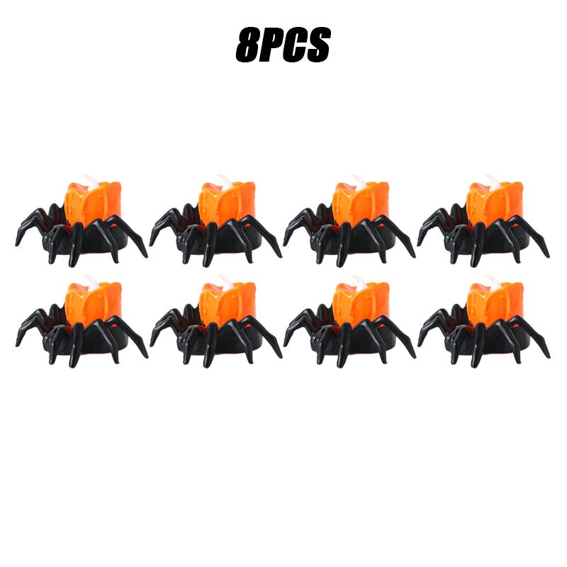 Halloween Decorations LED Candle Light Plastic Spider Pumpkin Lamp for Home Bar Haunted House Halloween Party Decor Horror Props
