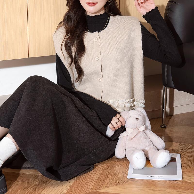 TonLion Women's Elegant Round Neck Cardigan Vest