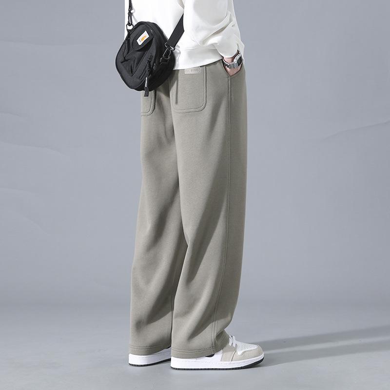 

Men s American Velvet-Lined Wide-Leg Heavyweight Sweatpants for Autumn/Winter 5XL