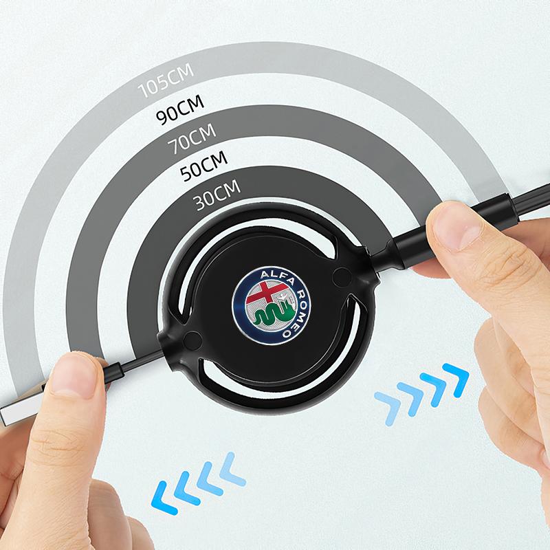 Car Interior Charging Data Cable Scalable 3 In 1 Phone Charger For Alfa Romeo Giulietta Mito 159 Giulia Stelvio 156 147 Tonale