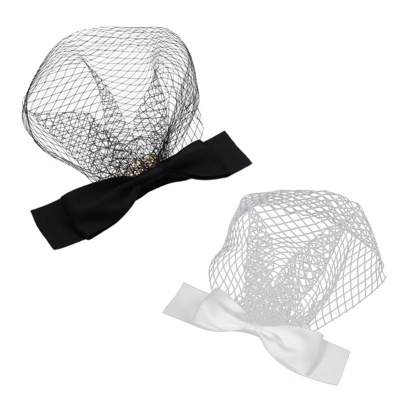Decorative Fascinator Veil for Women 1920s Flapper Veil Headpiece Mesh Hair Clip Tea Party Hat Headpiece Wedding