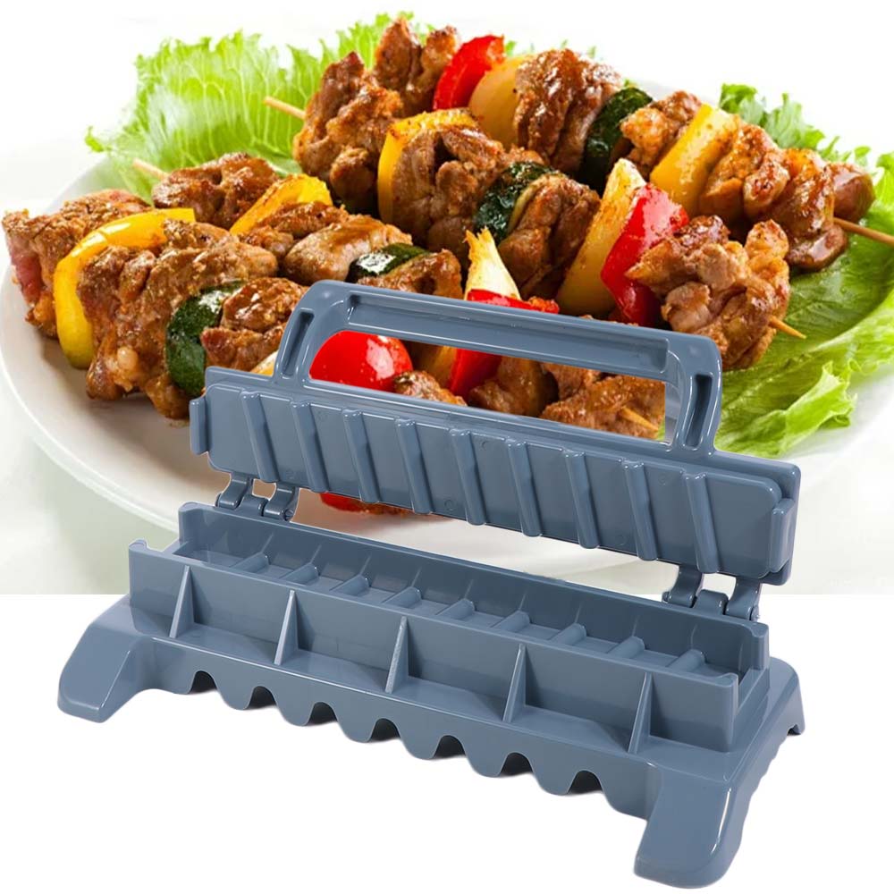Plastic Kebab Maker Manual Easy Operation Barbecue Meat Skewer Machine Effortless Kebab Preparation BBQ Skewer Maker Barbecue