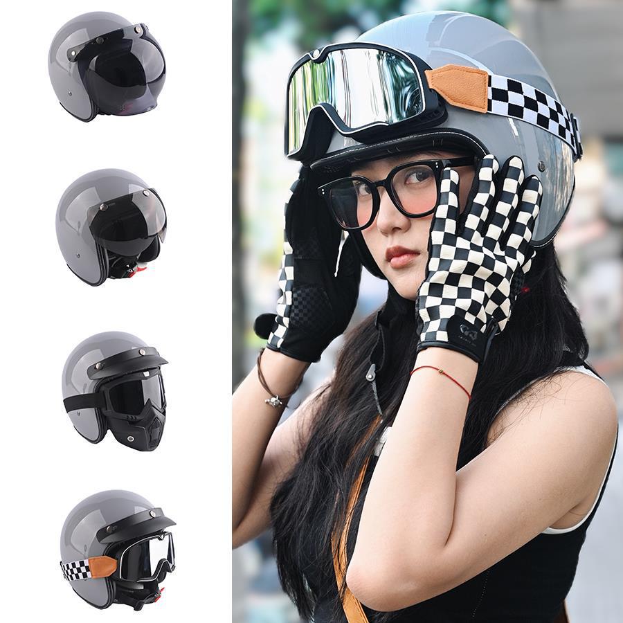 3C Certified Retro 3/4 Safety Helmet for Motorcycles & Electric Scooters – Unisex, All-Season