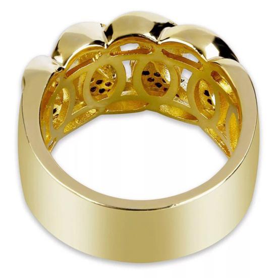 Luksusowa wydrążona klamra Rhinestone Szeroki pierścień Mężczyźni Biżuteria Party Banquet Decor