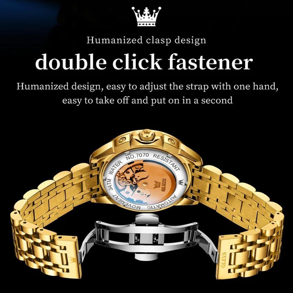 Luxusní pánské plně automatické mechanické hodinky Multifunkční vodotěsné hodinky s fází měsíce Pánské sportovní hodinky