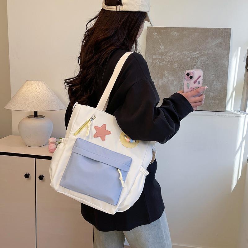 New cute student tote bag high school students large capacity beautiful casual class shoulder messenger bag