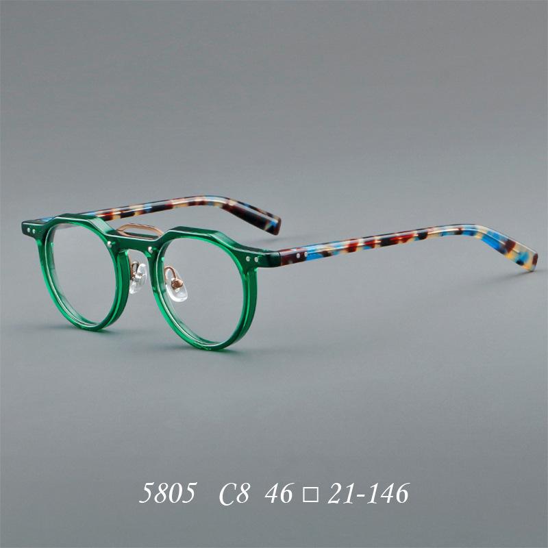 Blaulichtfilter Mann Runde Lesebrille Luxusmarke Designer Kleine Ovale Grüne Brille Ultraleichte Acetatrahmen okulary