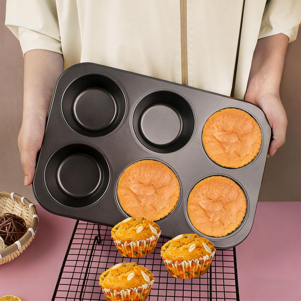 Nonstick 6-Cup Muffin Pan - Cupcake Mold Baking Tool