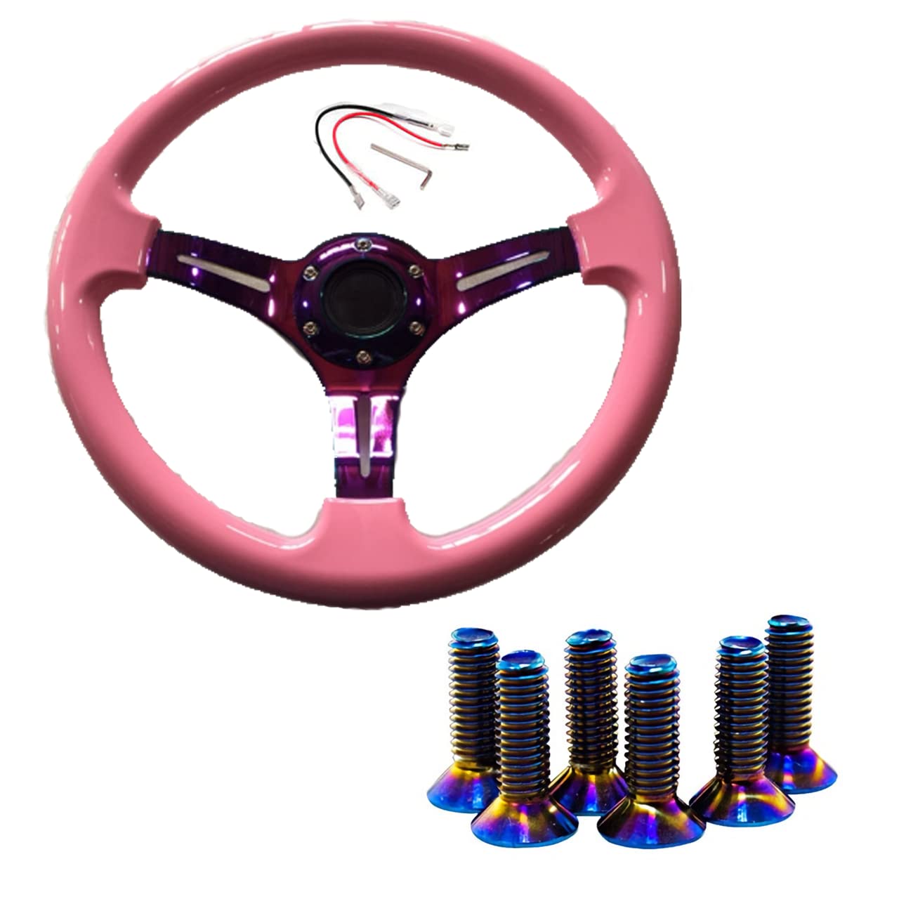 

SC RACING Steering Wheel (Pink/Neo Chrome)