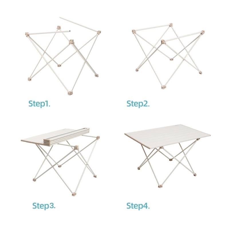 Foldable Camping Tables Aluminum Alloy Lightweight Folding Table Compact Picnic Desk for Fishing Picnic BBQ Durable