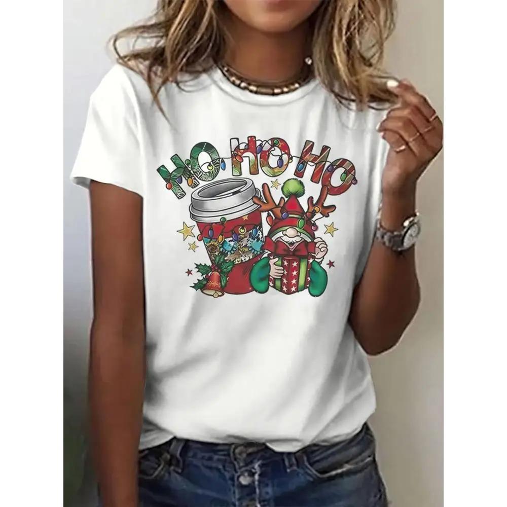 3D Kätzchen Druck Damen T-Shirt Alltags Lässig Damenmode Kurzarm Damen Locker Und Bequem Weihnachten Oberteil
