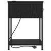 Nightstand Black Oak Effect 42 X 41 X 56 Cm Engineered Wood