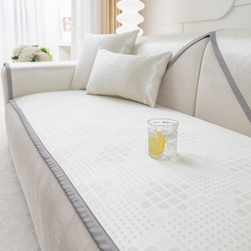 Sofa Cushion Summer Ice Silk Summer Mat Cushion Non-Slip Leather Sofa Cover Summer Rattan Mat Ice Pad Cover Cloth Single Piece