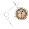 5inches Double Side Wall Clock Retro Industrial Wall Clock for Outdoor Indoor J0MC