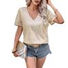 Women T-shirt V-Neck Short Sleeve Shiny Sequins Tee Shirt Loose Fit Summer Sexy Tops Holidays Parties Wear