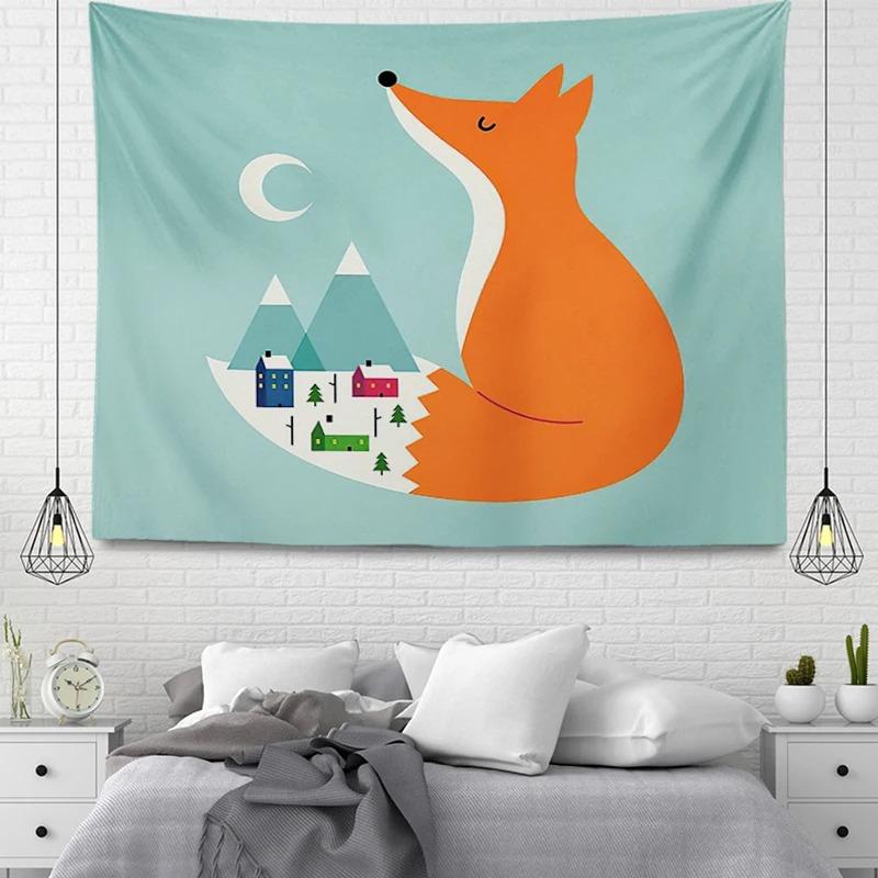 

Гобелен для гостиной в офисе с изображением пингвина из мультфильма «Белый медведь», простая подвесная ткань, украшение для стен дома, гобелен 100x75cm