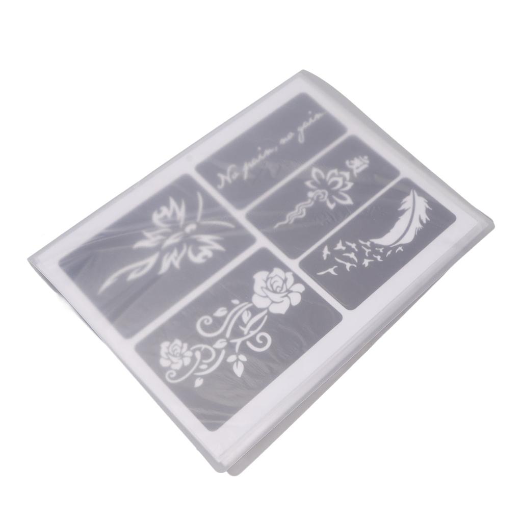 19 Sheets Tattoo Stencils Waterproof Temporary Reusable Body Art Glitter Tattoo Templates