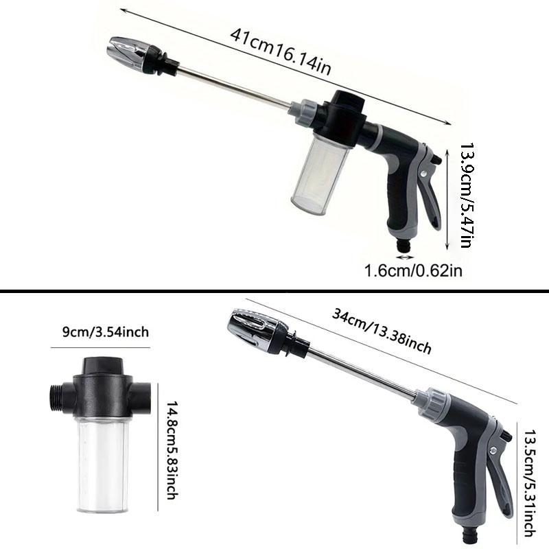Heavy-Duty High-Pressure Water Gun with Long Handle for Car/Vehicle Washing, Garden & Home Use Hose-Connector Compatible
