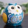 Waza no Kura Stylish Owl Figurine, Kutani Ware, Verdigris Glaze, Ceramic, Lucky Charm, High-End Brand Interior Decor Object, Perfect for 60th, 70th, 7