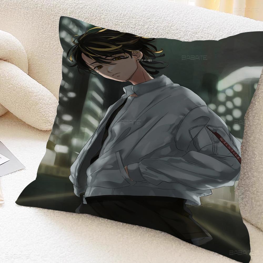 Anime Tokyo Reve Nger Pillow Covers Cartoon Sofa Decorative Home Double-sided Printing Short Plush Cute Cushion Cover