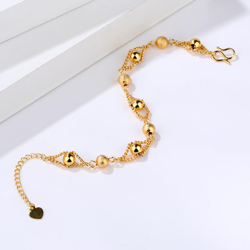 Sand Bead Couple Bracelet Delicate Glossy Round Bead Bracelet Valentine's Day Gift Frosted Round Bracelet