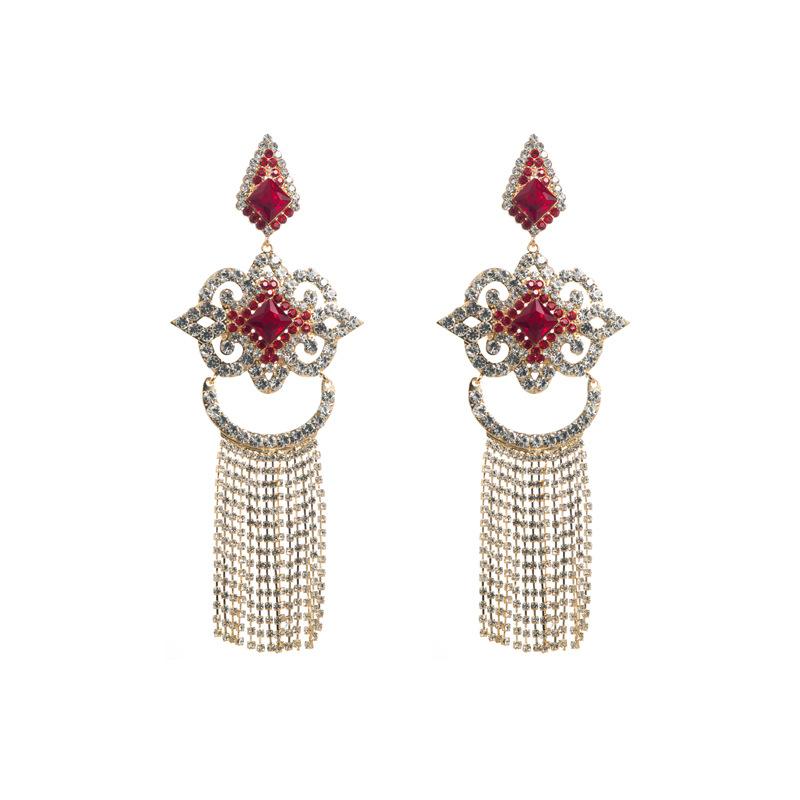 Damen-Tropfenohrring, Vintage-Stil, lange Klaue, Kette, Quaste, Persönlichkeit, übertrieben, Party-Ohrringe