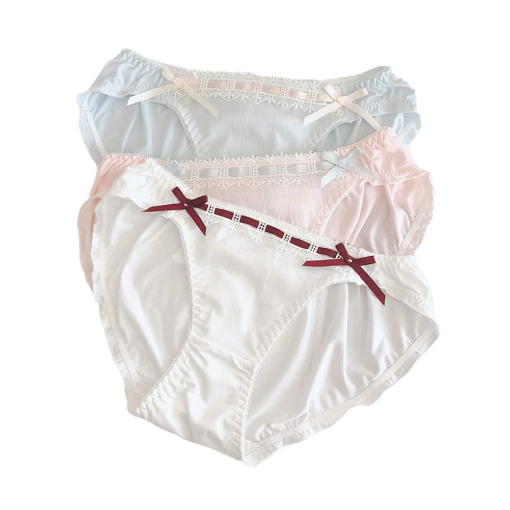 

set in 3 cute for macaron M [Laisve] Shorts, 3-piece colors, ribbon, silk, cool, summer, color, low-rise, underwear, panties, frills, lace, women s,