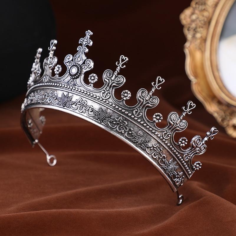 Stylish Metal Crowns Headbands Tiaras Crownpiece for Women Bridal Shower Baroque Hairhoop for Wedding and Evening Parties