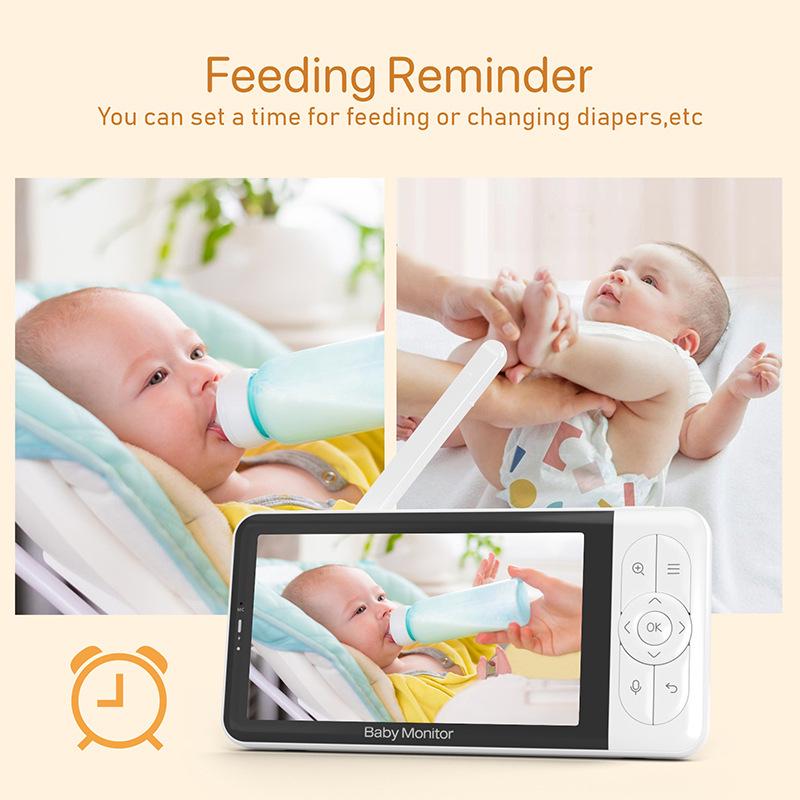 HD 5-Inch Wireless Baby Monitor with WiFi, Two-Way Talk, Night Vision, and Tuya Remote Monitoring